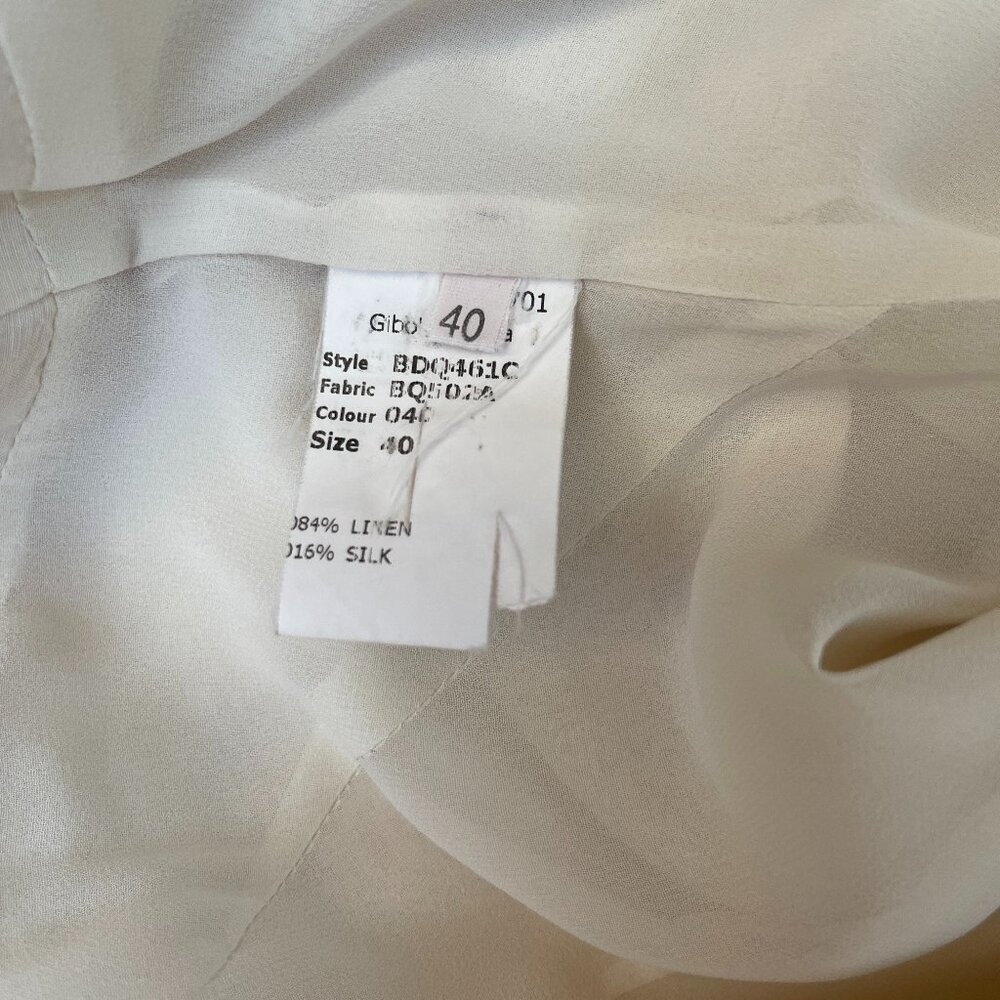 Antonio Berardi made in Italy Linen Silk blend Cowel back sleeveless cream dress - Picture 5 of 15